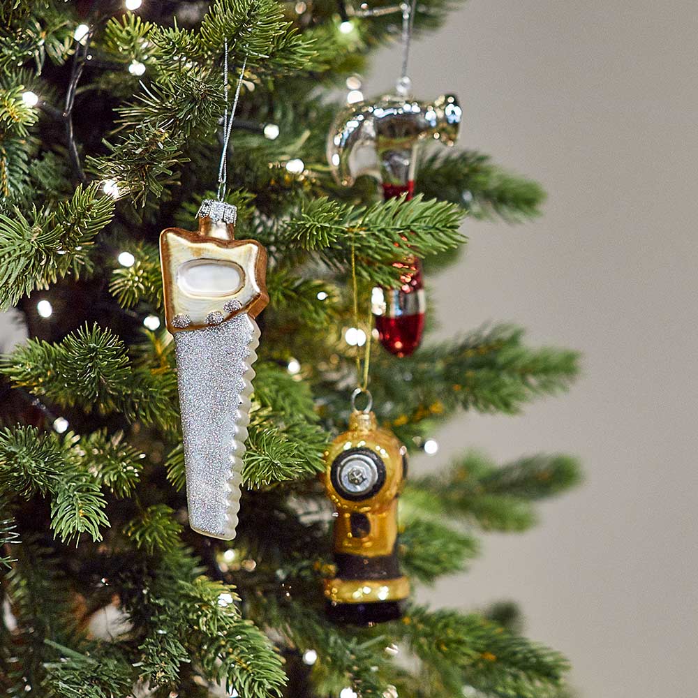 Gold and Silver Saw Shaped Bauble