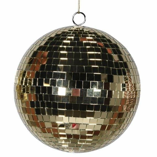 Gold Disco Glitter Ball Bauble