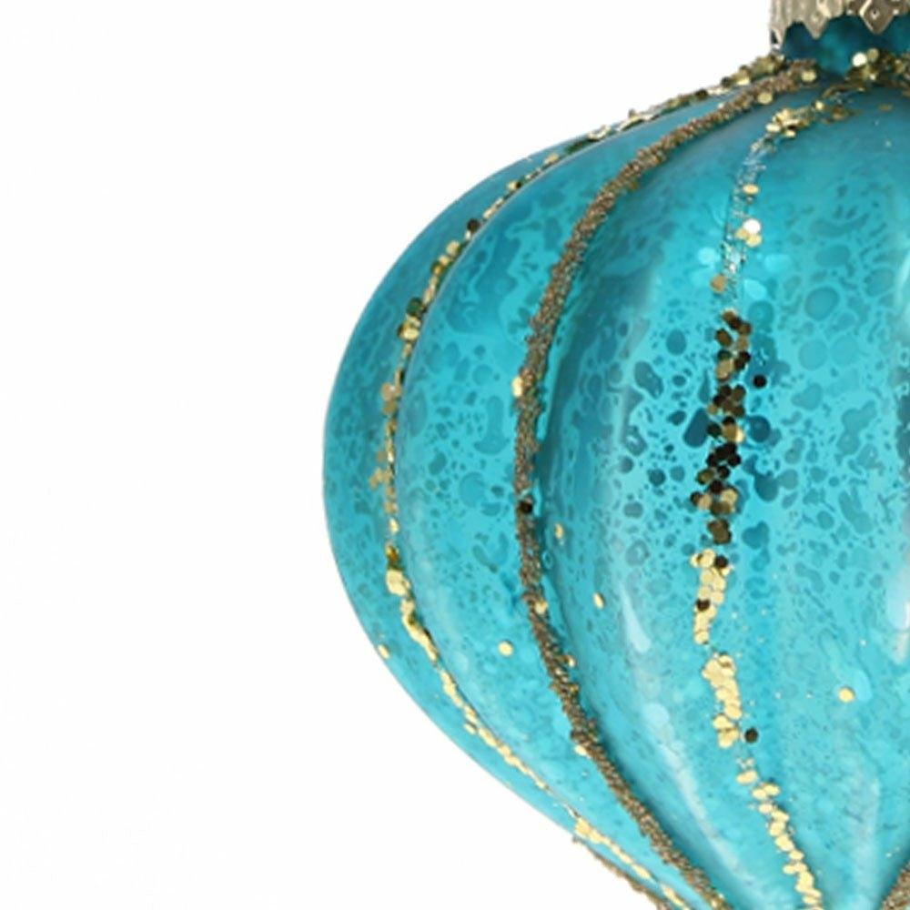 Green and Gold Glitter Bauble