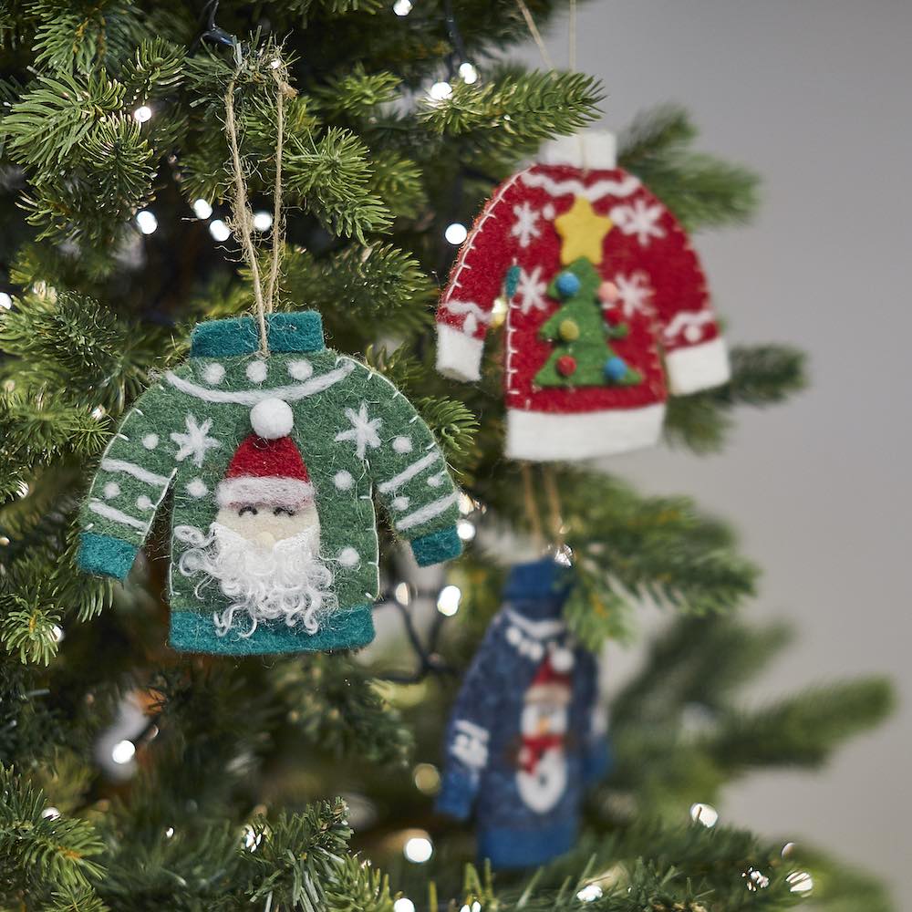Green Christmas Jumper Hanging Decoration