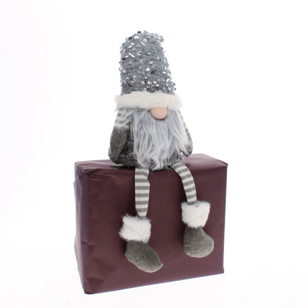 Grey Sitting Sequin Hat Gonk