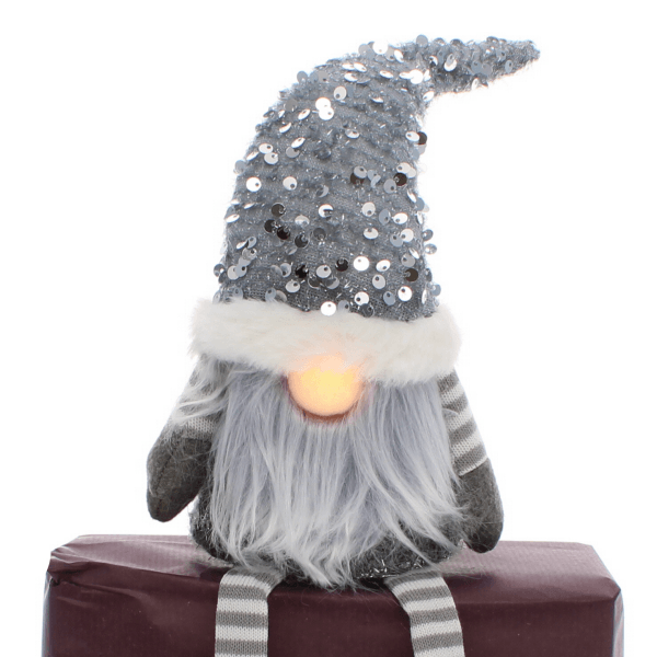 Grey Sitting Sequin Hat Gonk