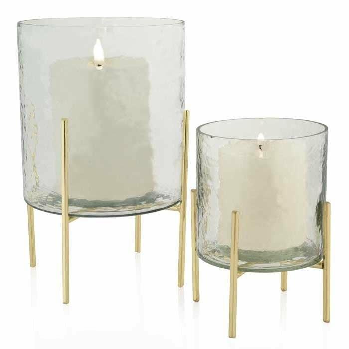 Hammered Pedestal Tea Light Stand, Large