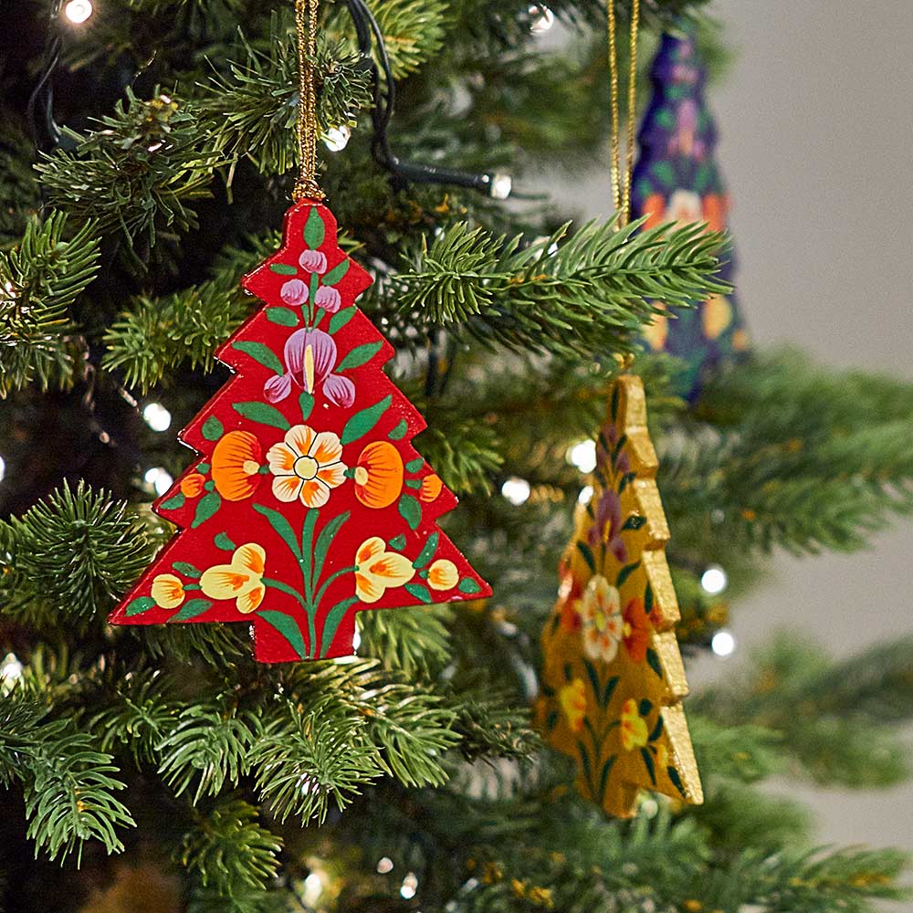 Hand-painted Kashmiri Christmas Tree Decoration