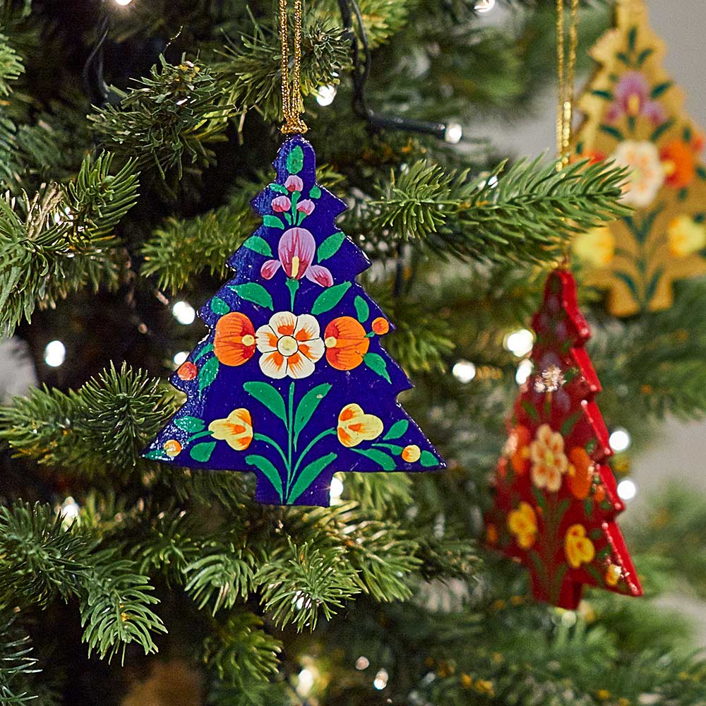 Hand-painted Kashmiri Christmas Tree Decoration