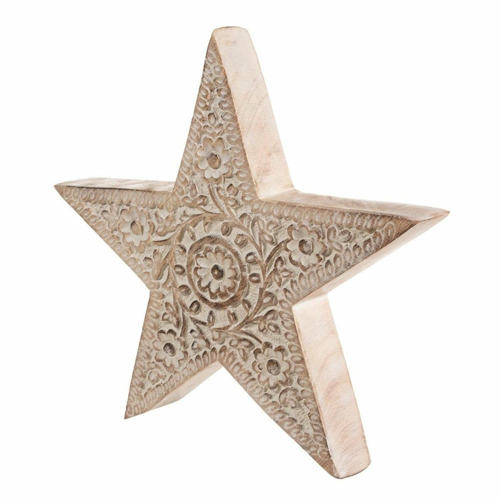 Handcarved Wooden Star Standing Decoration