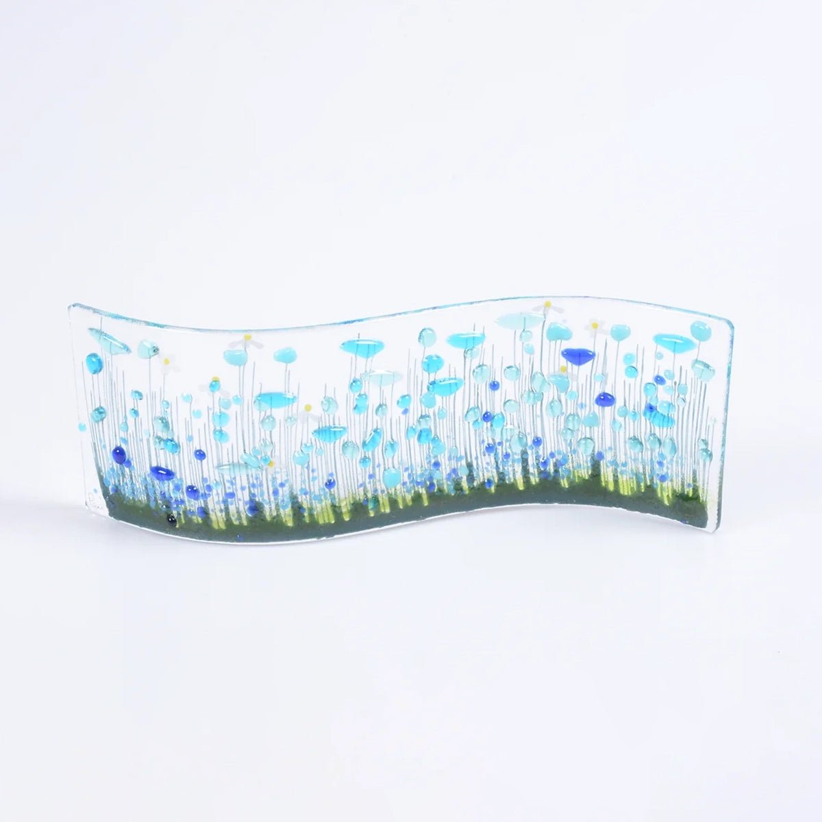 Handmade Glass Cornflower Wave