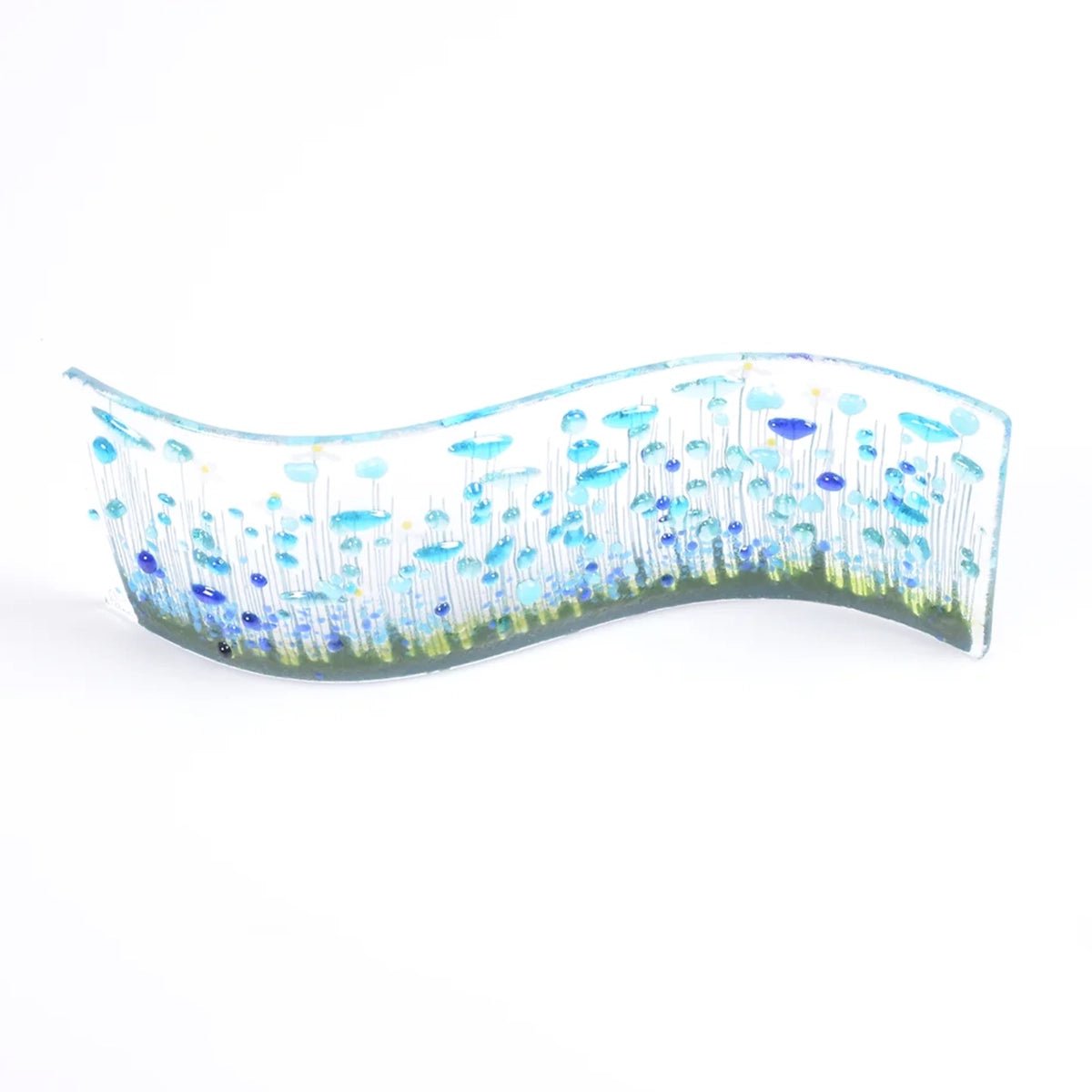Handmade Glass Cornflower Wave