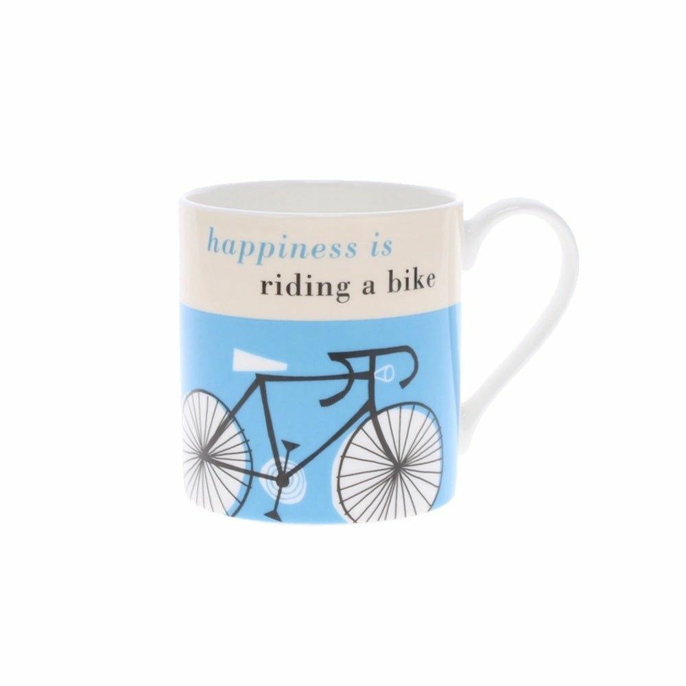 Happiness is Riding a Bike Mug, Turquoise