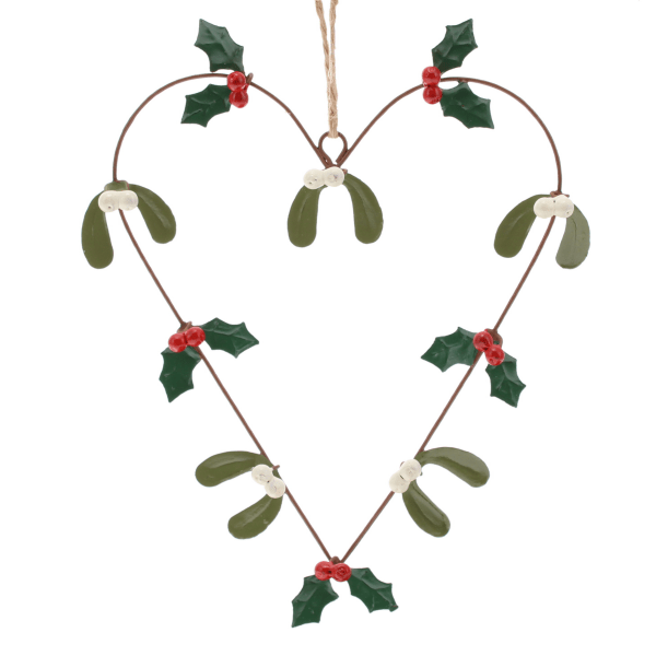 Holly & Mistletoe Heart - Angela Reed - Christmas Decorations