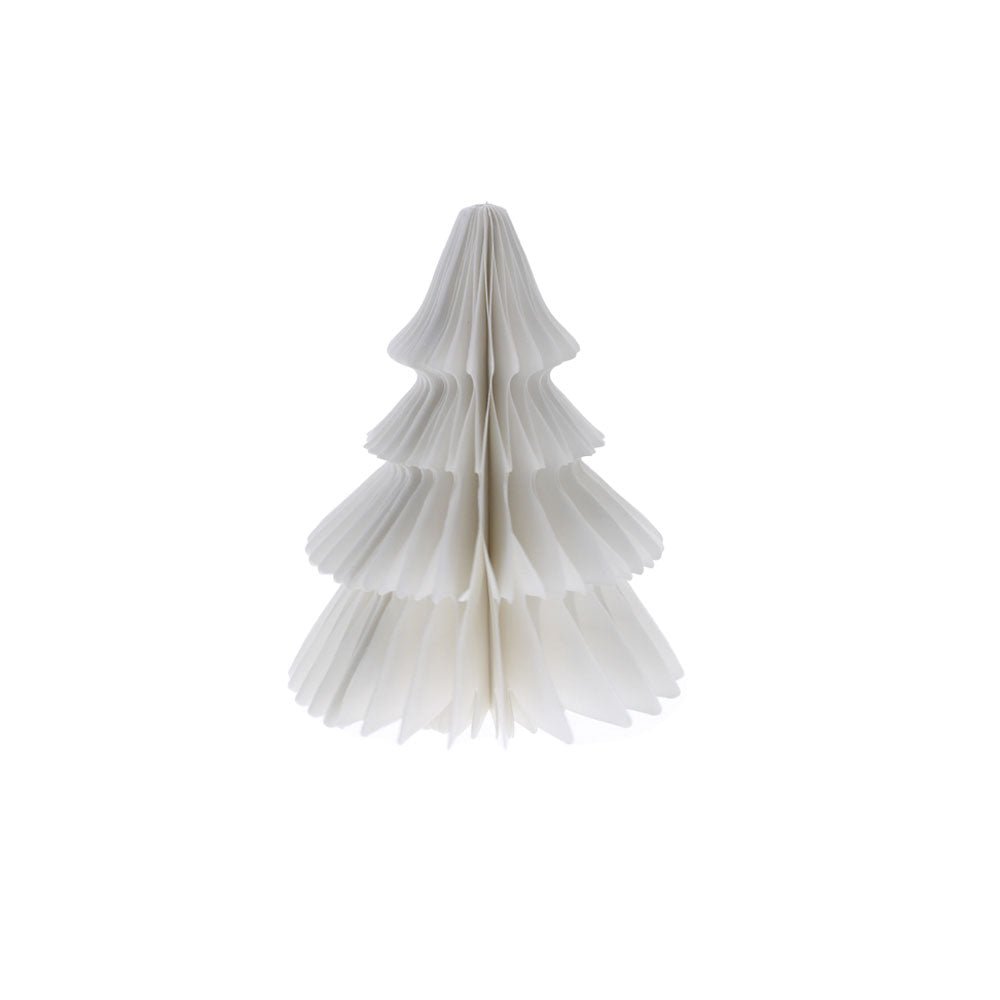 Honeycomb Paper Tree Decoration, 12cm White