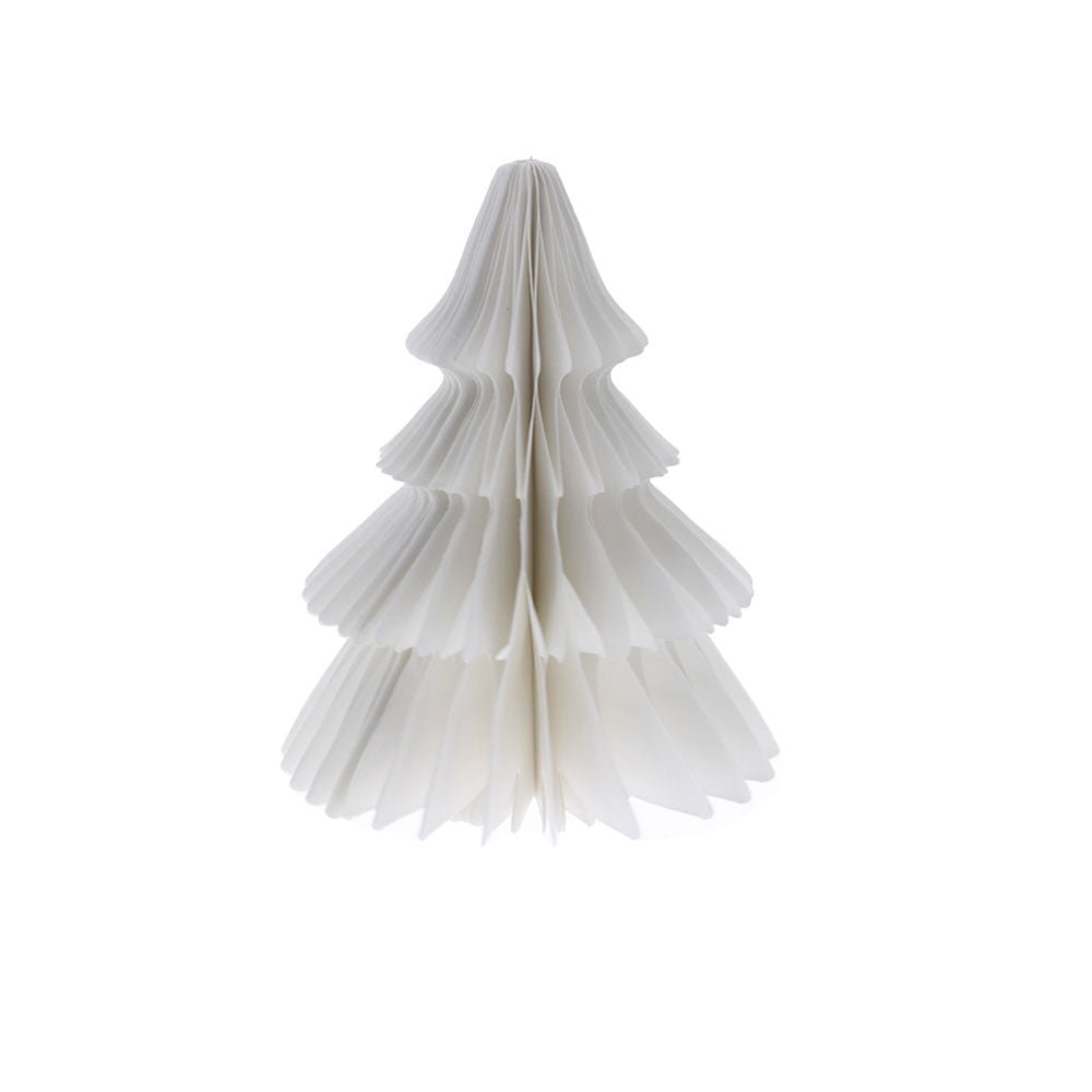 Honeycomb Paper Tree Decoration, 16cm White - Angela Reed - Christmas Decorations
