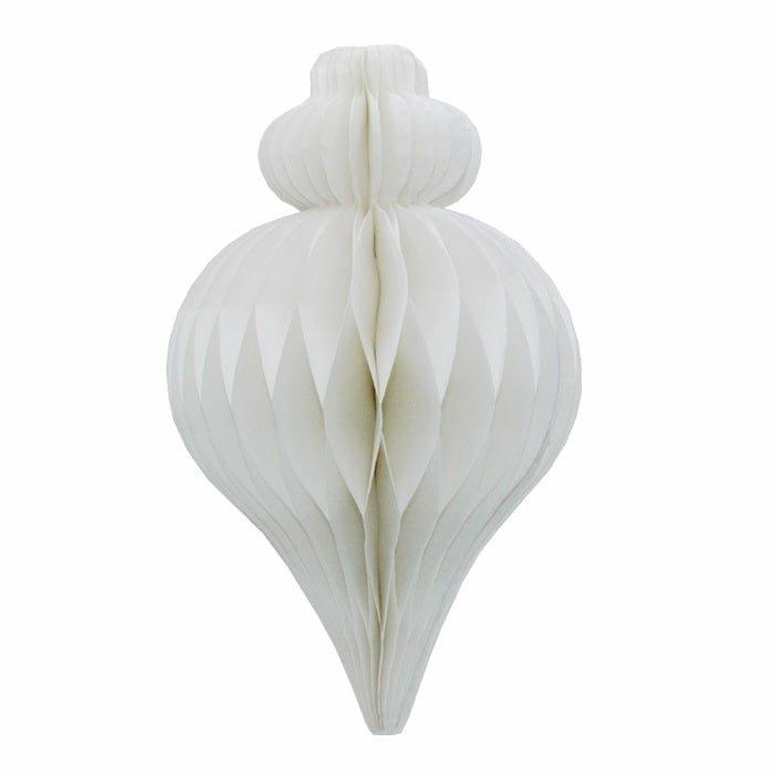 Honeycomb Teardrop Paper Decoration, 30cm White