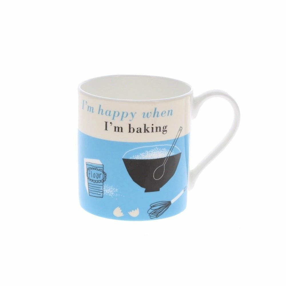 I'm Happy when I'm Baking Mug, Turquoise