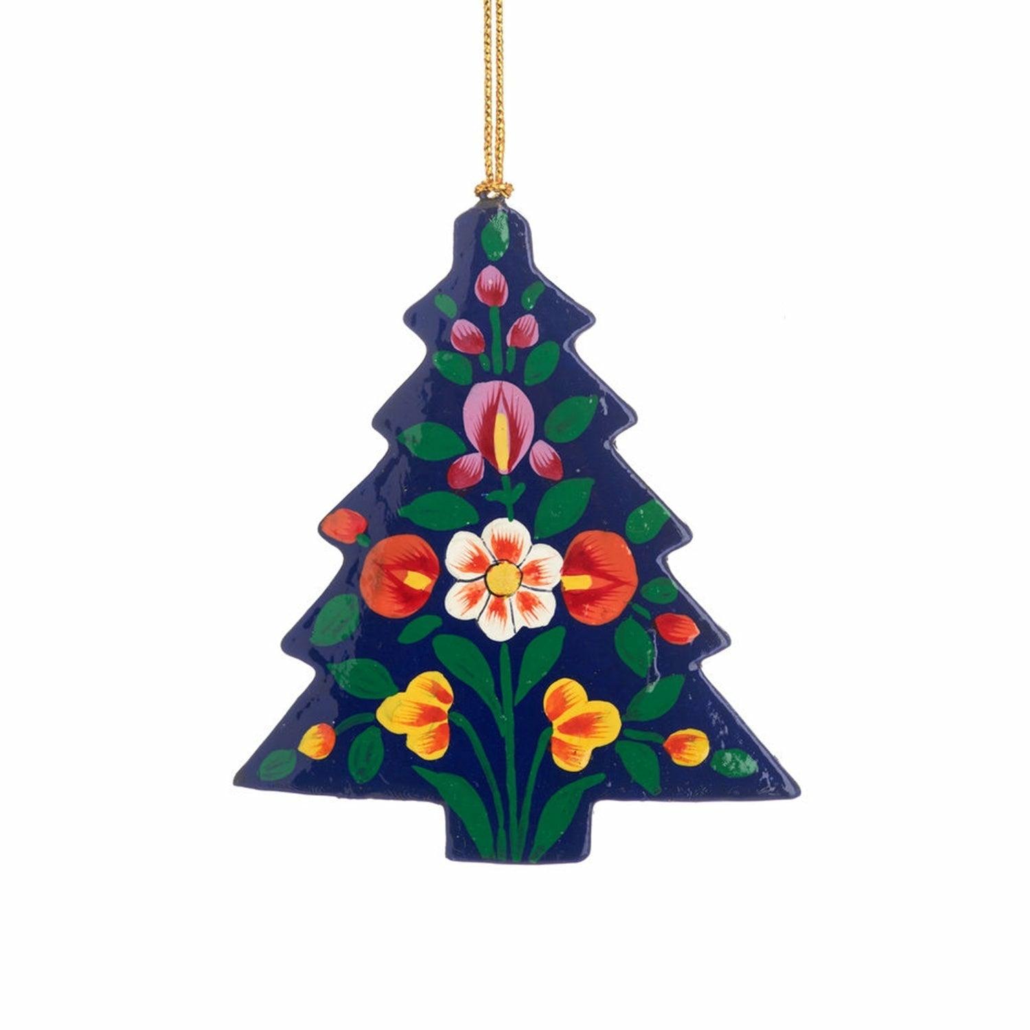 Hand-painted Kashmiri Christmas Tree Decoration