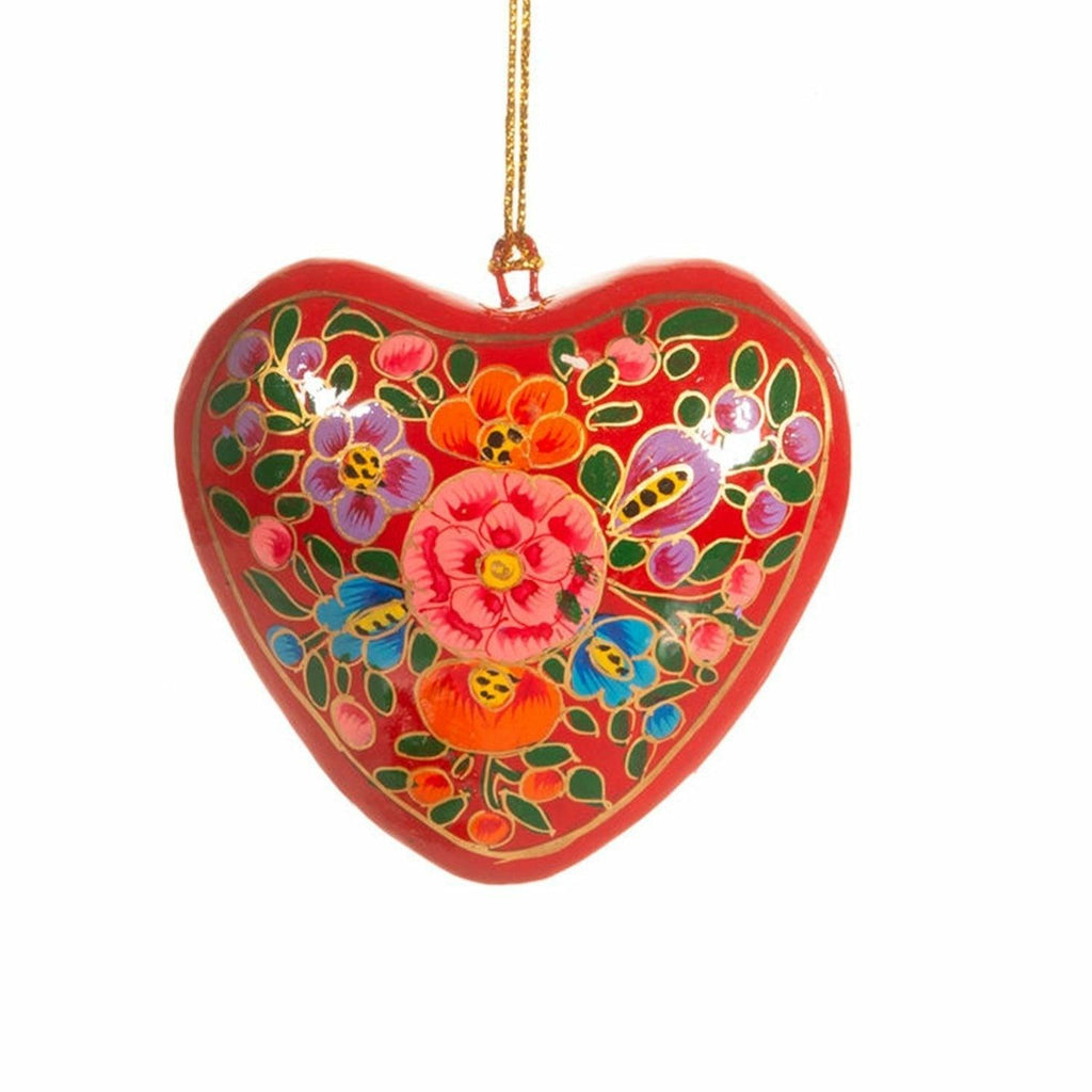 Kashmiri Floral Heart Bauble