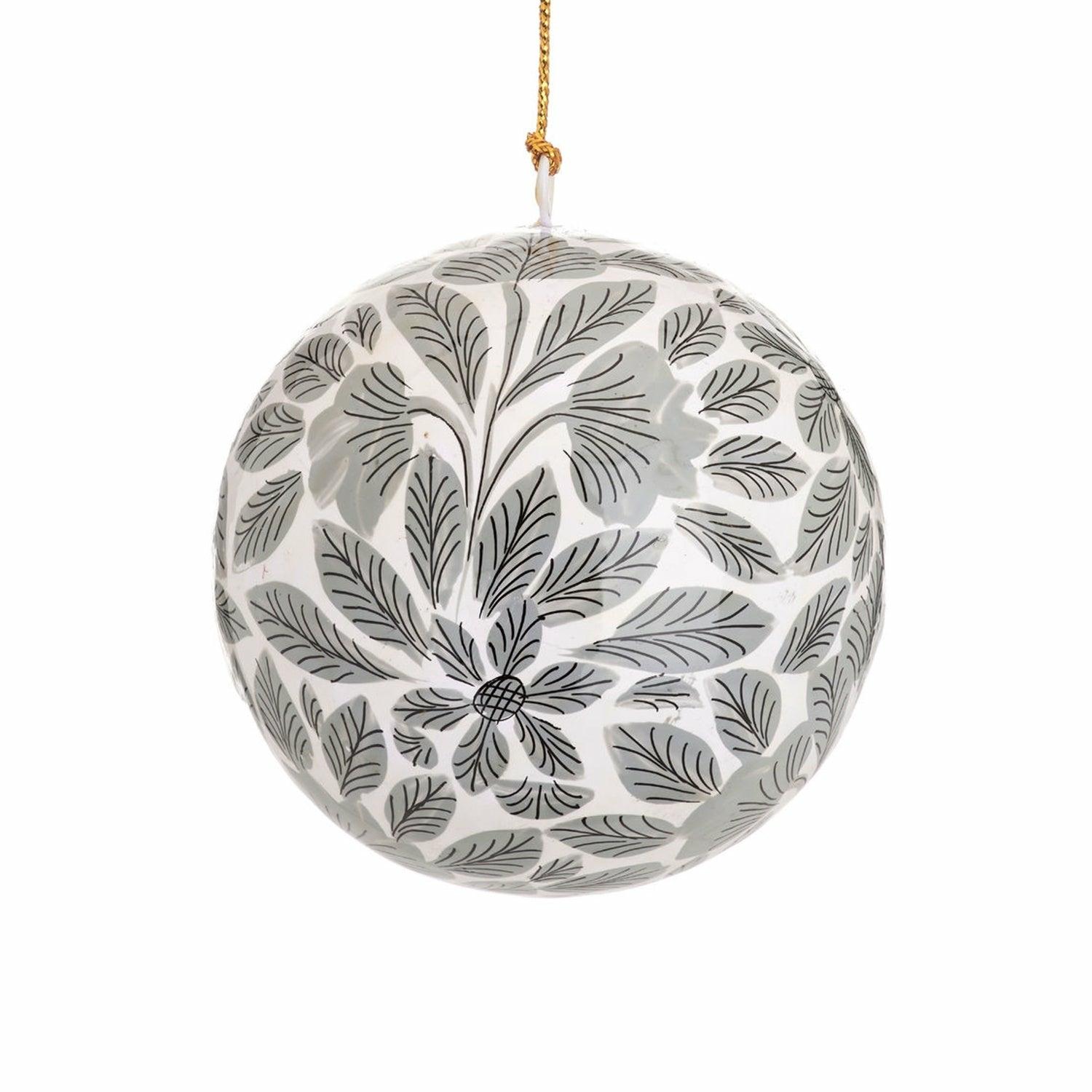 Kashmiri Paper Mache Leaf Bauble, Assorted