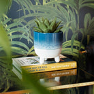 Large Blue Bohemian Glaze Planter