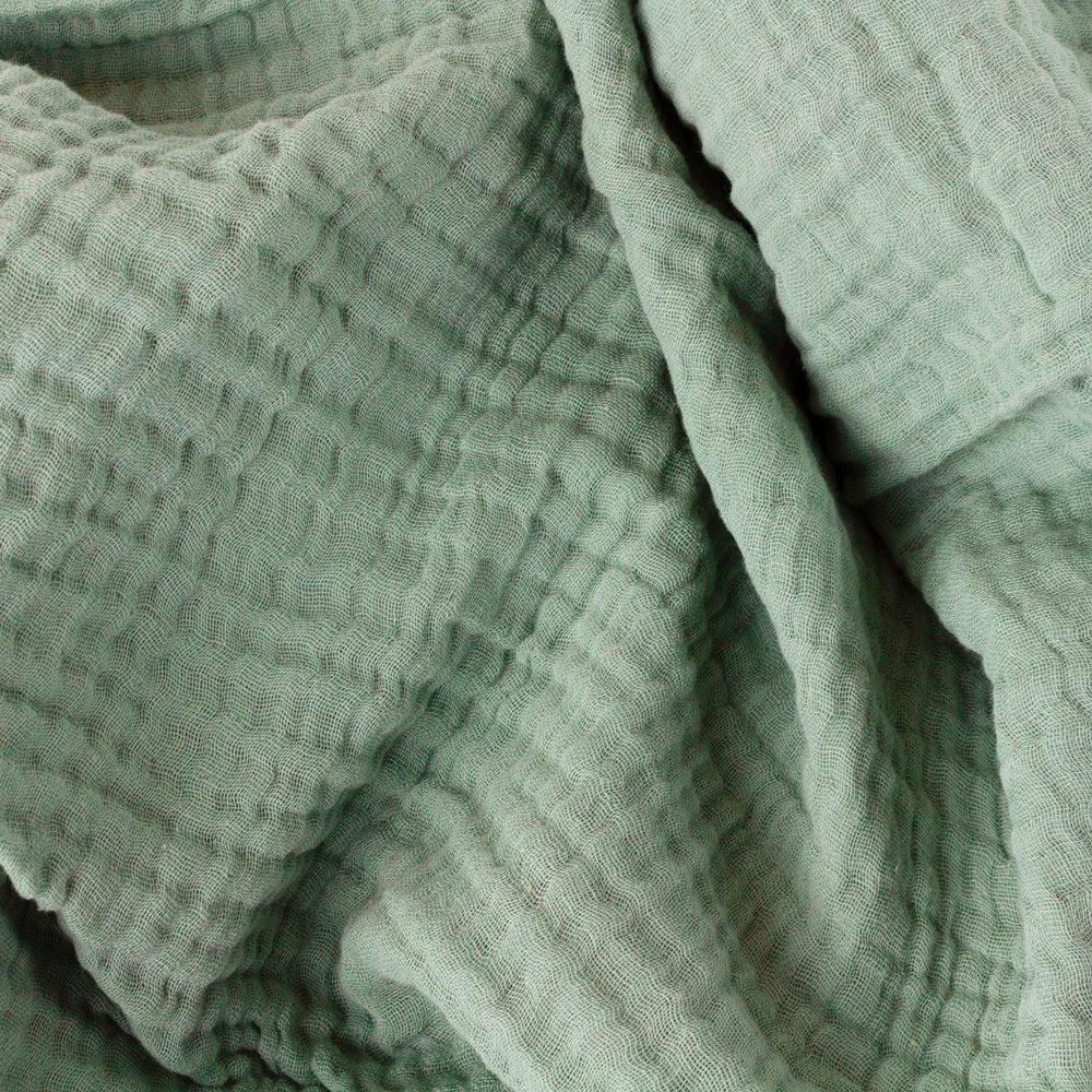 Large Lark Crinkle Cotton Throw, Eucalyptus