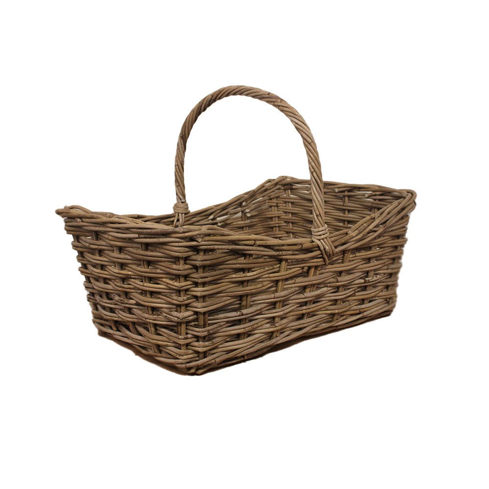 Large Rattan Shopping Basket with Handle - Angela Reed -