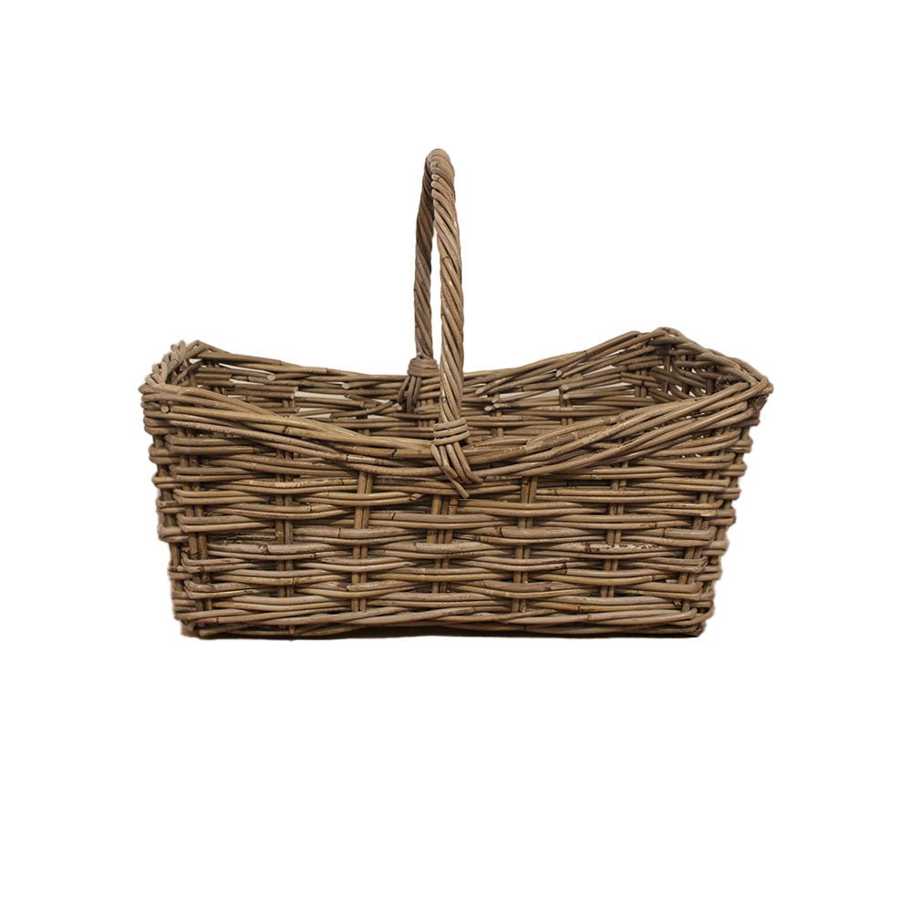 Large Rattan Shopping Basket with Handle - Angela Reed -