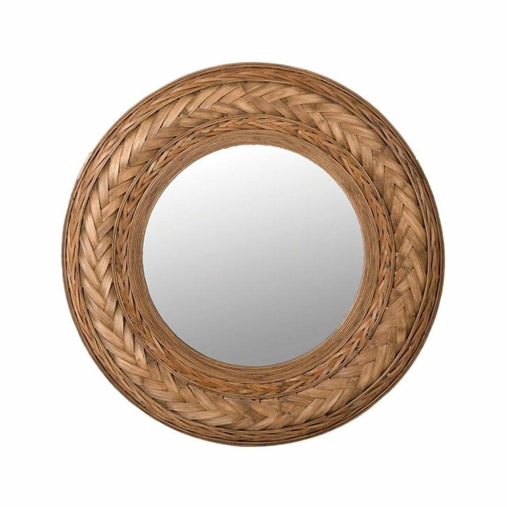 Large Round Bamboo Wall Mirror
