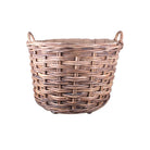 Large Round Jute Basket with Wheels