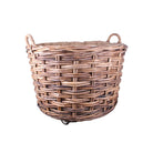 Large Round Jute Basket with Wheels