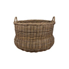 Large Round Log Basket with Handles