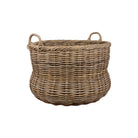 Large Round Log Basket with Handles