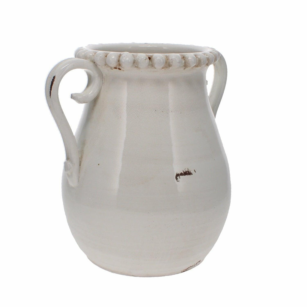 Large White Rustic Vase