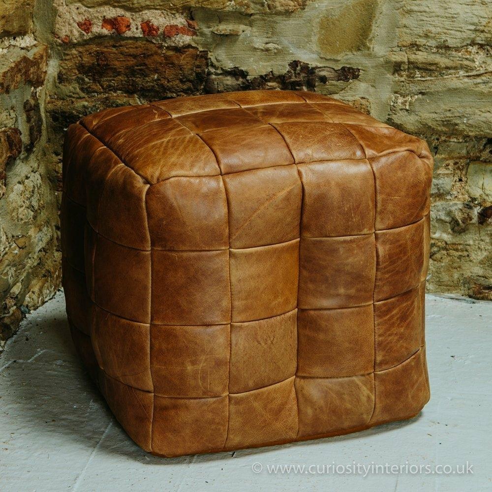 Leather Bean Bag Cube