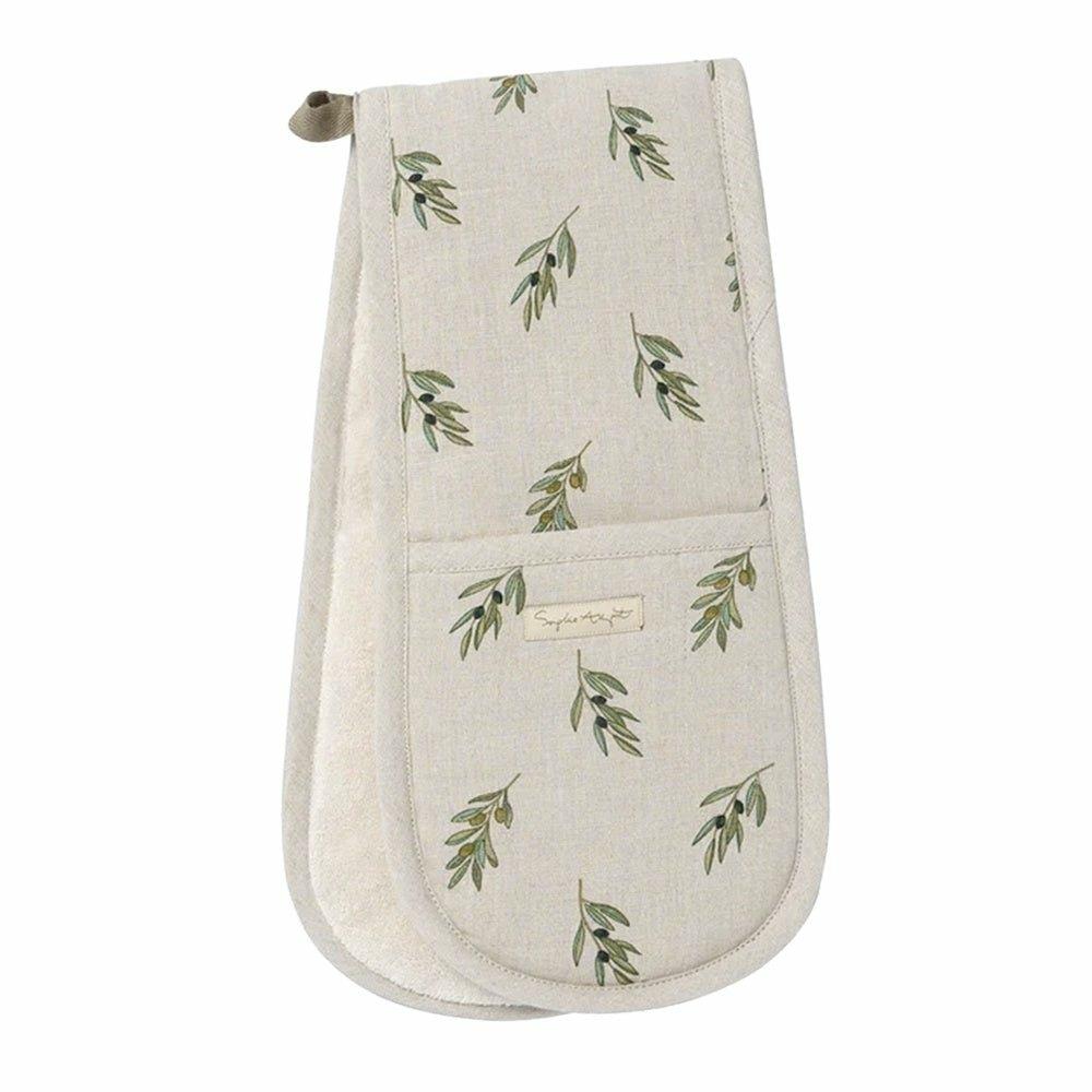 Linen Double Oven Glove, Olive
