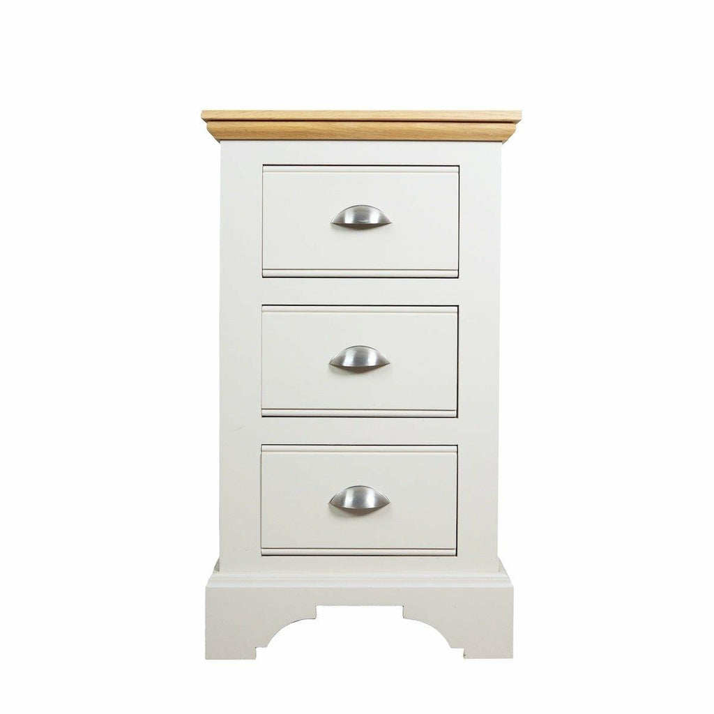 Ludlow 3 Drawer Bedside Table Painted Top / Limestone,Oak Top / Limestone,Painted Top / Truffle,Painted Top / Dior Grey,Painted Top / Ivory,Oak Top / Dior Grey,Oak Top / Truffle,Oak Top / Ivory