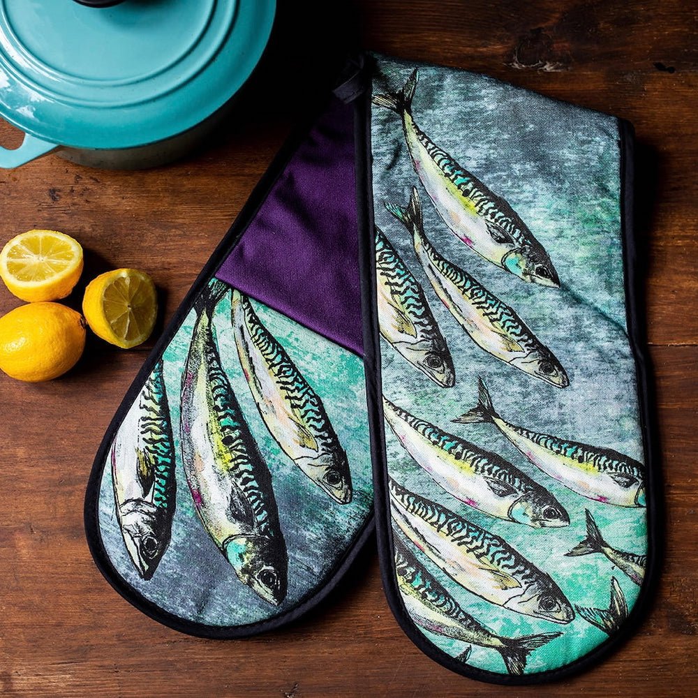 Mackerel Shoal Double Oven Glove - Angela Reed -