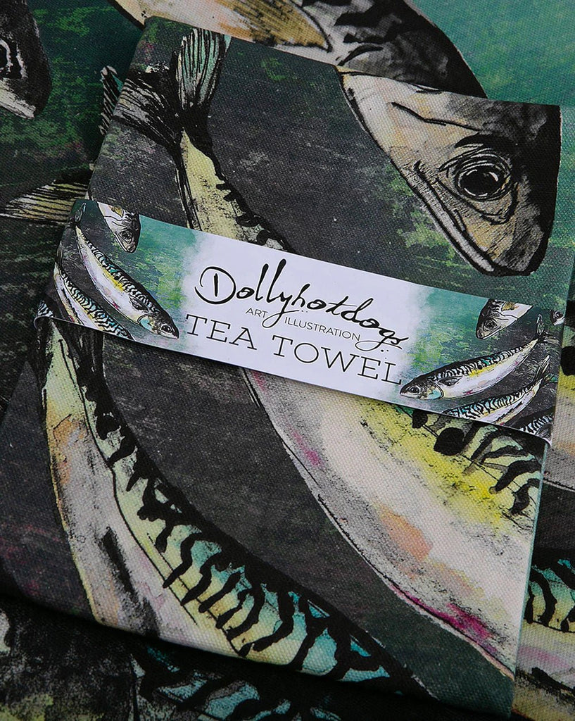Mackerel Shoal Tea Towel - Angela Reed -