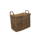 Medium Lined Rectangular Log Basket with Handles