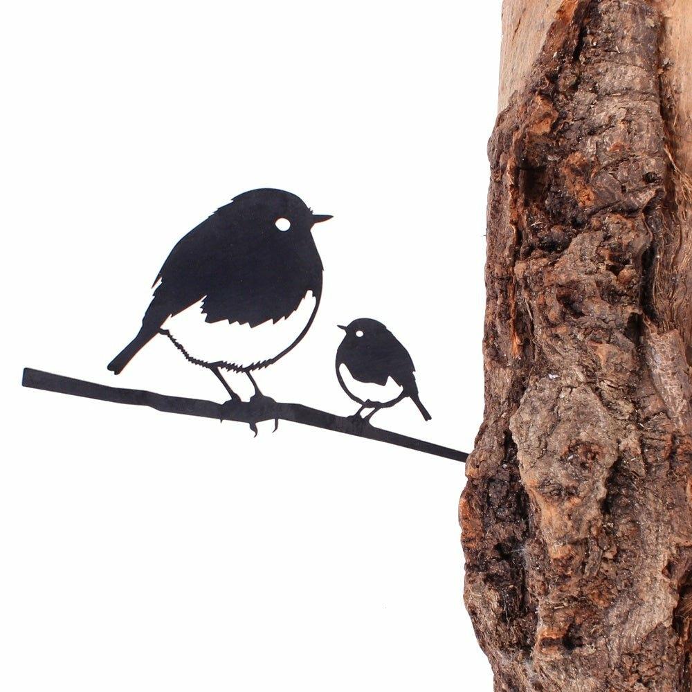 Metal Bird, Robin with Chick