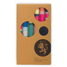 Mixed Wide Striped Set of Eco Dinner Candles, 6 per pack