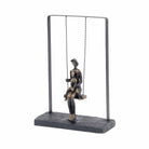 Mother and Baby on Swing Bronze Figurative Sculpture
