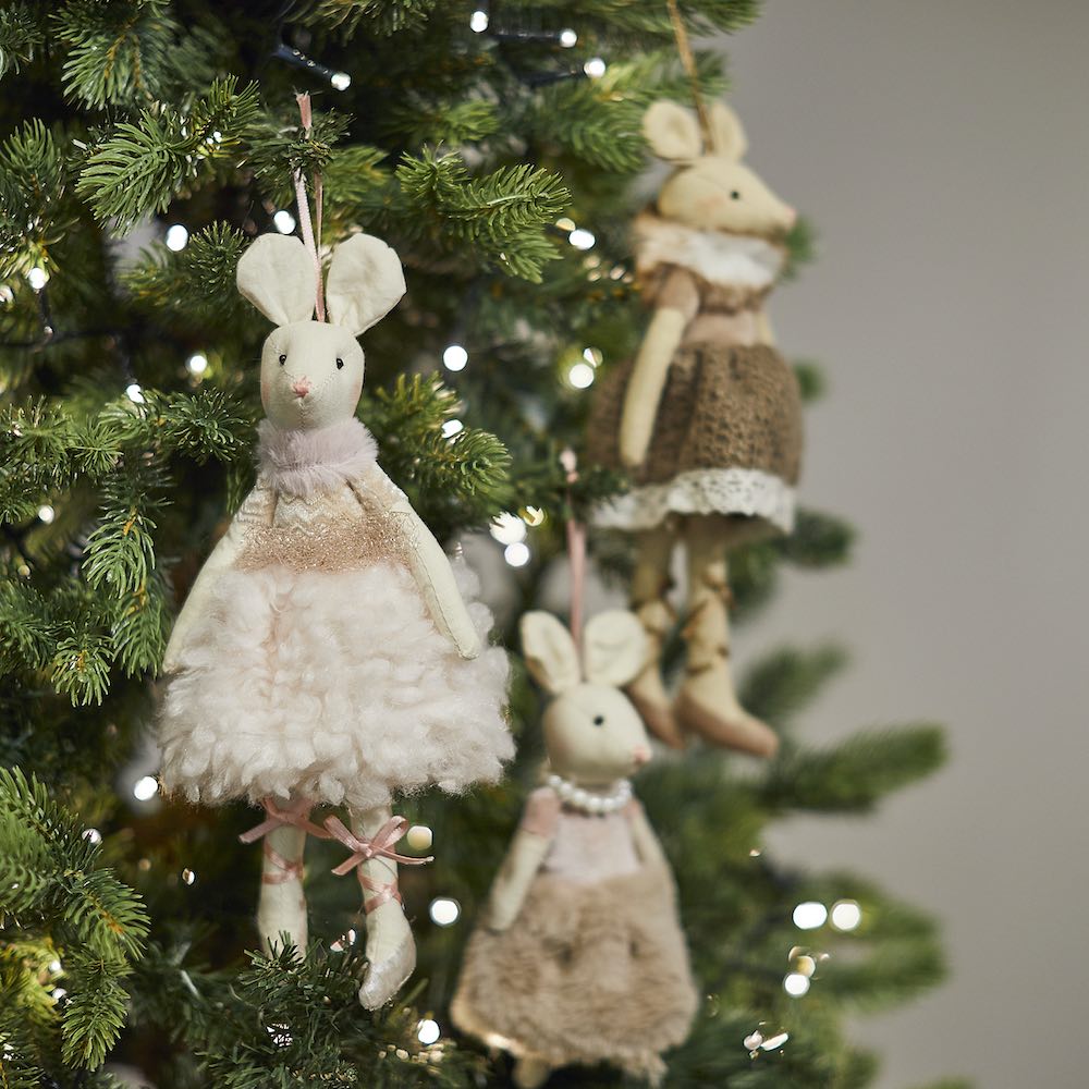 Mouse with a White Dress Tree Decoration
