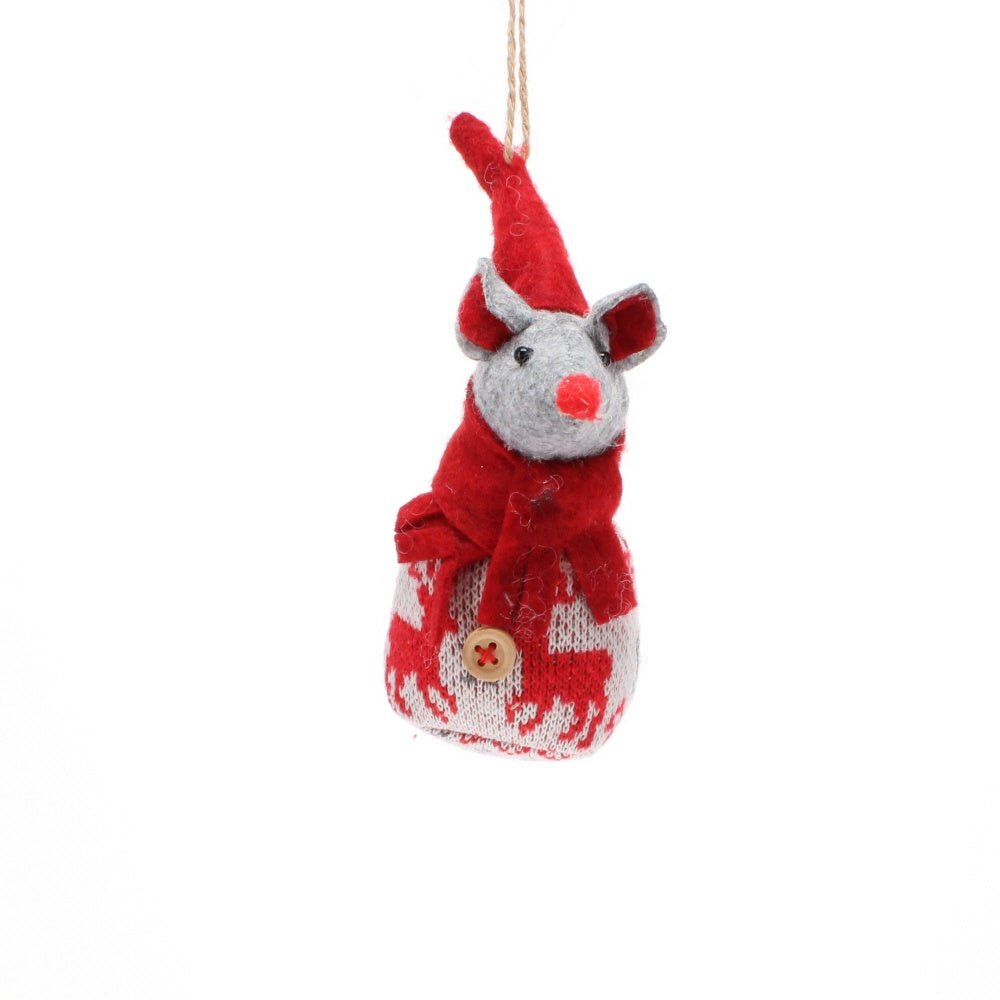 Mrs Mouse in a Fairisle Knit - Angela Reed - Christmas Decorations