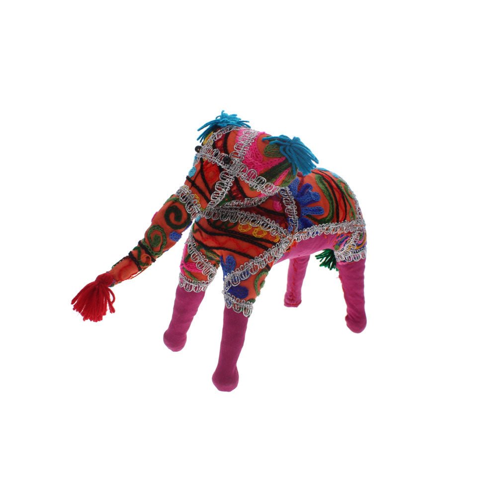 Multi Coloured Textile Elephant, Small