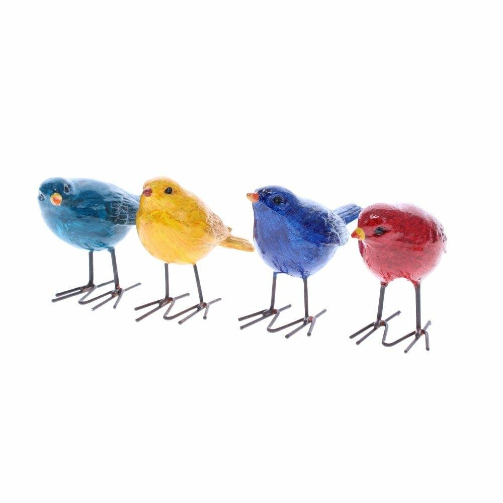 Multicoloured Ceramic Birds Yellow Bird,Teal Bird,Blue Bird,Red Bird