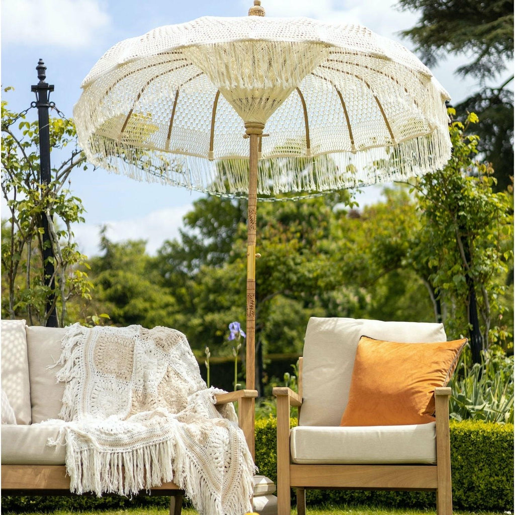 Natural Cotton Macrame Parasol