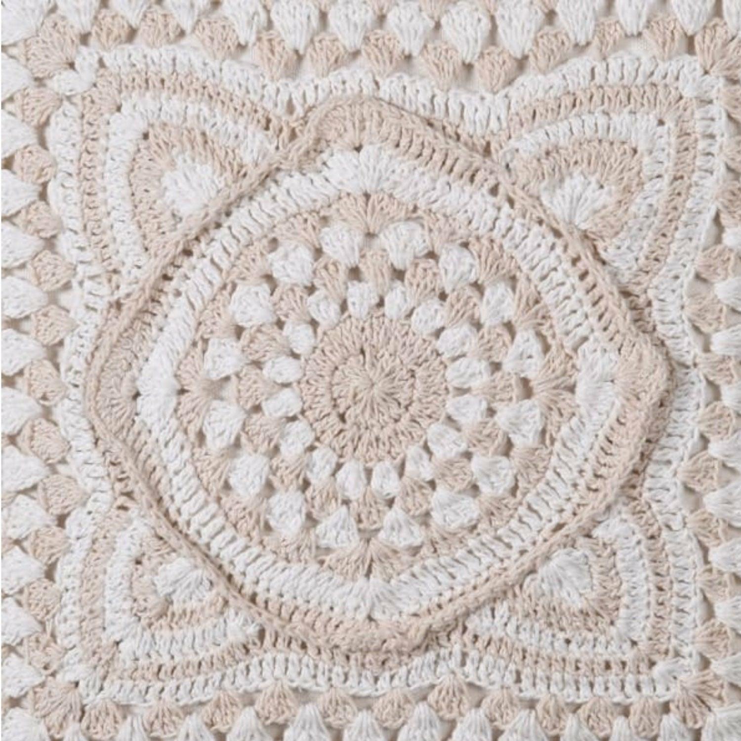 Natural Crochet Cushion Cover