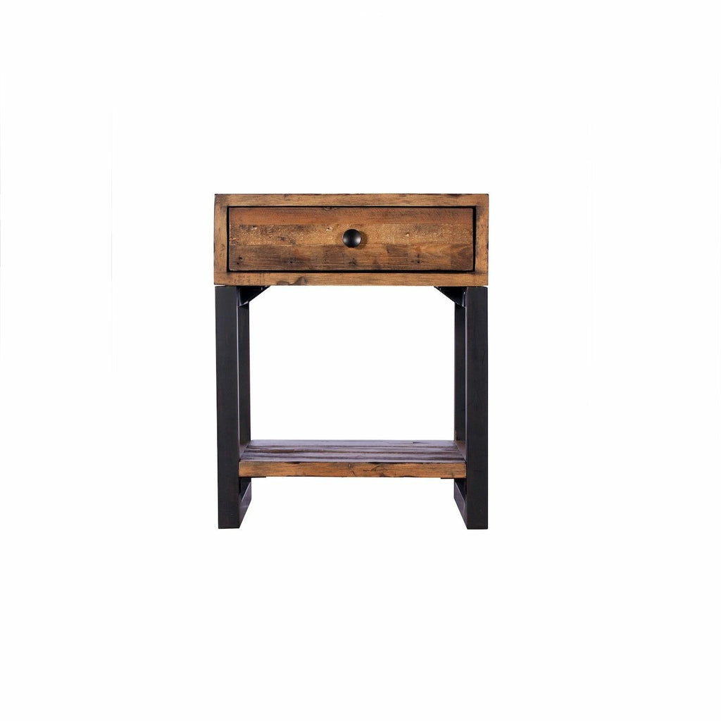 Newland Reclaimed Lamp Table, 1 Drawer