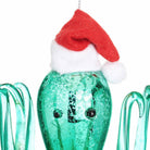 Octopus Glass Bauble with Santa Hat