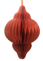 Paper Honeycomb Finial, Orange, 20cm