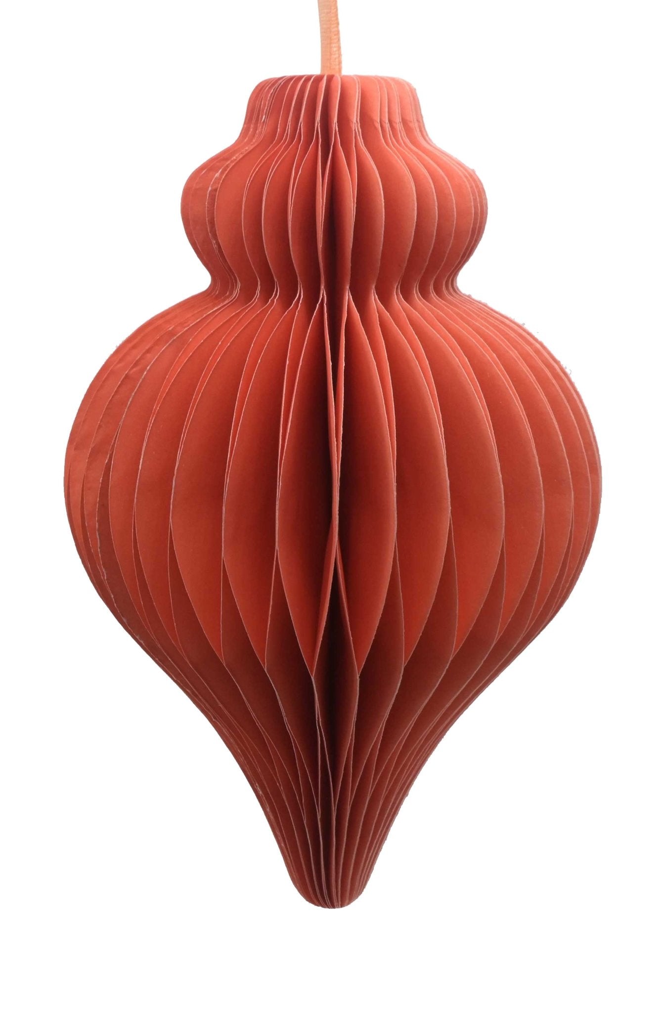 Paper Teardrop Decoration, Orange, 20cm